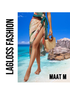 LaGloss Dames Wikkelrok Tropische Print Strand Rok – Maat M