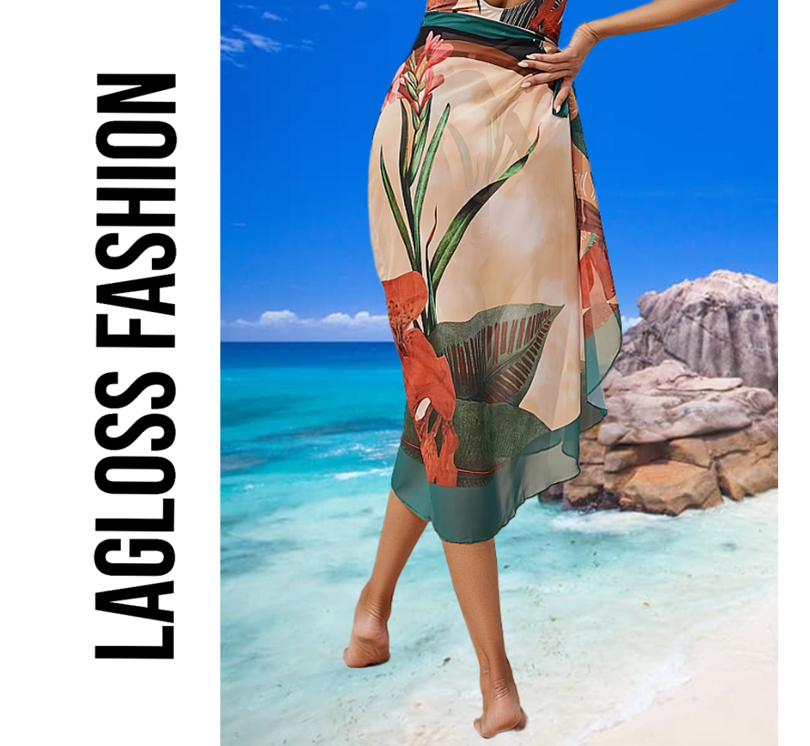 LaGloss® Dames Wikkelrok Tropische Print Strand Rok - Zomer - Casual – Maat L