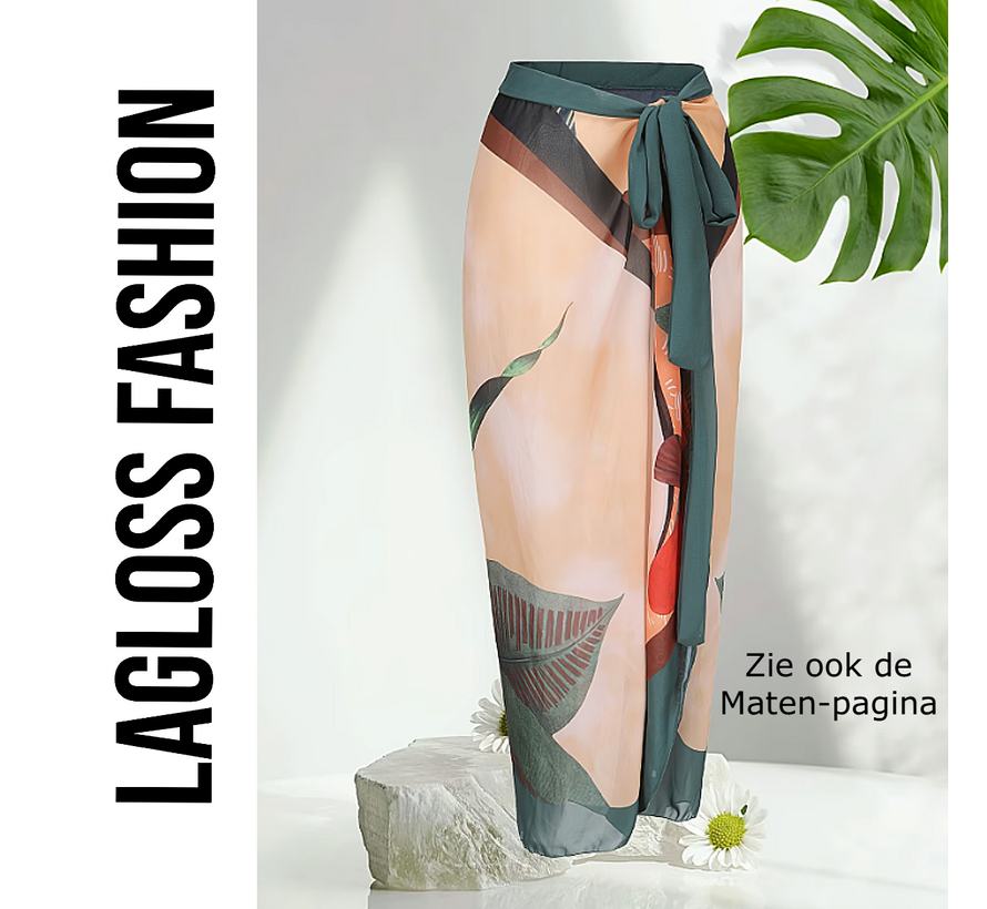 LaGloss® Dames Wikkelrok Tropische Print Strand Rok - Zomer - Casual – Maat XXL