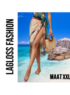 LaGloss Dames Wikkelrok Tropische Print Strand Rok – Maat XXL