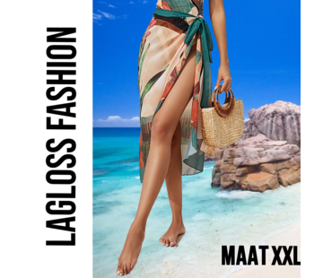 LaGloss Dames Wikkelrok Tropische Print Strand Rok – Maat XXL
