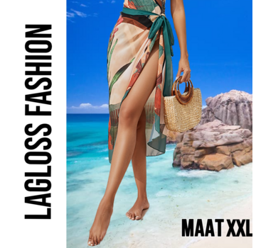 LaGloss Dames Wikkelrok Tropische Print Strand Rok – Maat XXL