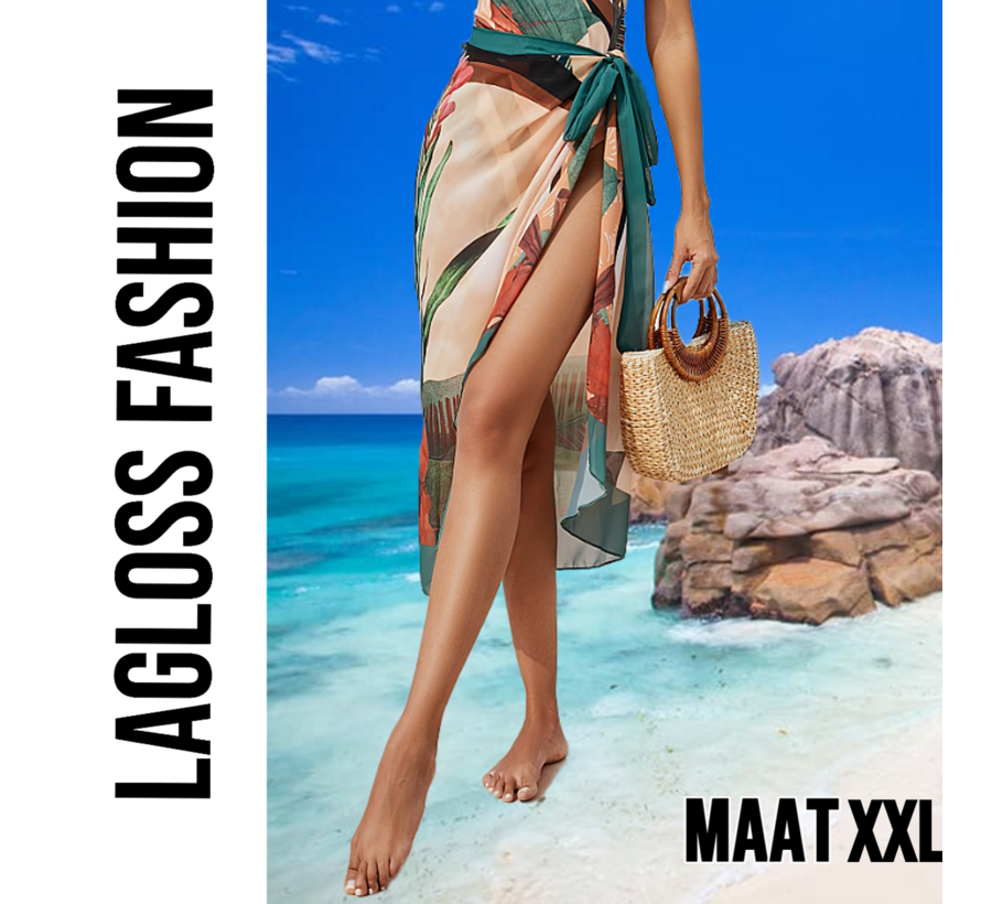 LaGloss® Dames Wikkelrok Tropische Print Strand Rok - Zomer - Casual – Maat XXL