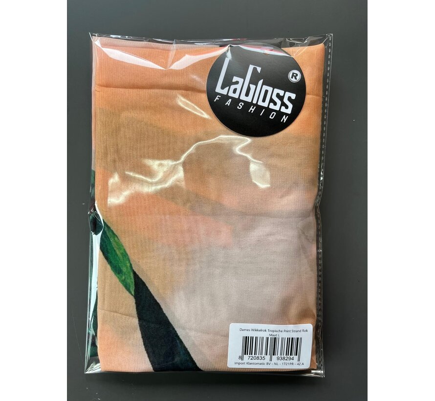 LaGloss® Dames Wikkelrok Tropische Print Strand Rok - Zomer - Casual – Maat L