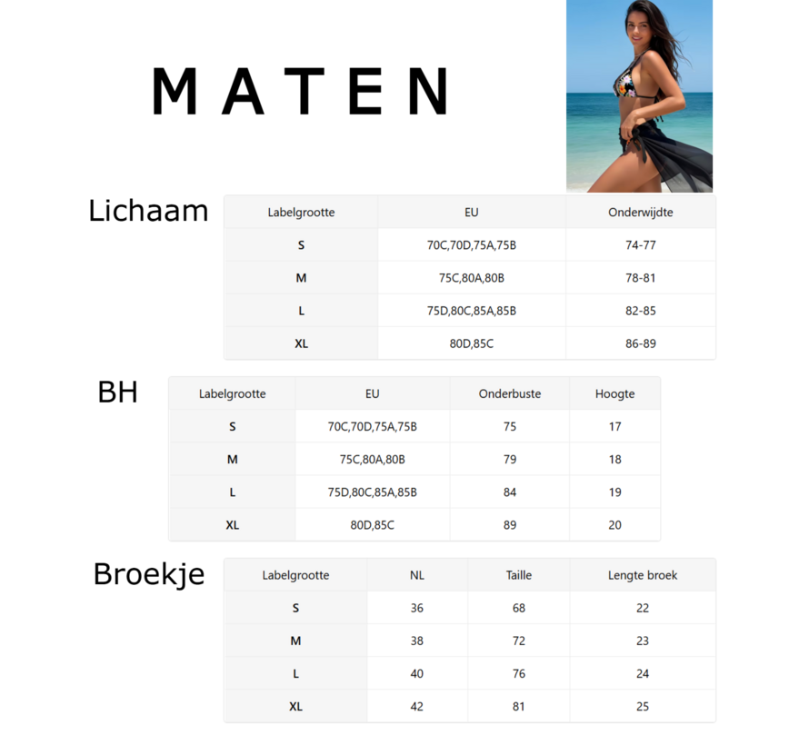 LaGloss® 2-delig Dames Bikini Set Zwart met All-over Bloemenprint - Haltertop en Strikbroekje – Strandmode – Beach fashion – Maat M