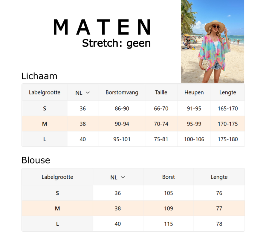 LaGloss® Dames Vest met Tie Dye Ombré Print en Vleermuismouwen - Casual Kimono – Zomer/Lente/Herfst - Maat S