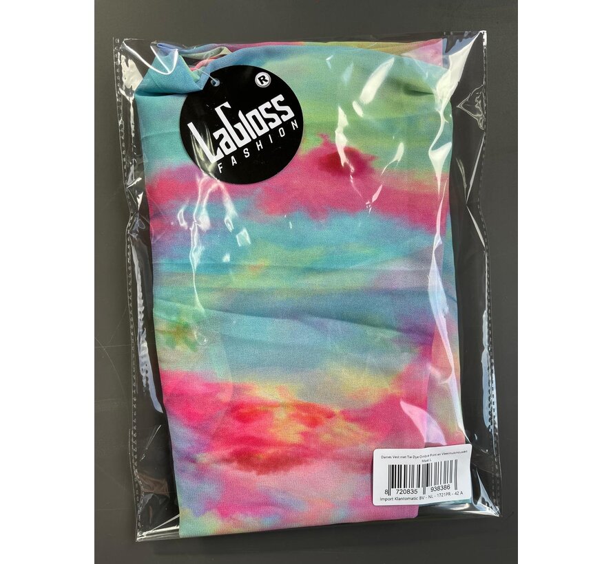 LaGloss® Dames Vest met Tie Dye Ombré Print en Vleermuismouwen - Casual Kimono – Zomer/Lente/Herfst - Maat L