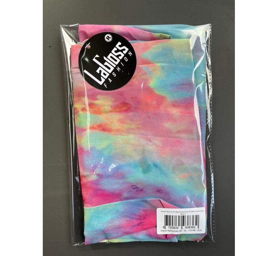 LaGloss® Dames Vest met Tie Dye Ombré Print en Vleermuismouwen - Casual Kimono – Zomer/Lente/Herfst - Maat S