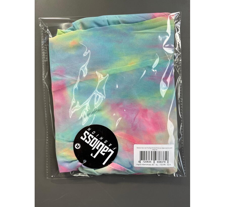 LaGloss® Dames Vest met Tie Dye Ombré Print en Vleermuismouwen - Casual Kimono – Zomer/Lente/Herfst - Maat M