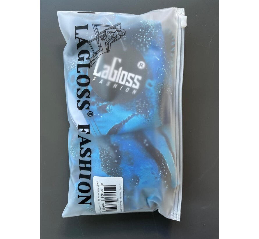 LaGloss® 2-Delig Dames Bikini Blauw Met Accenten – Elastisch – Strandmode – Beach Fashion – Maat M