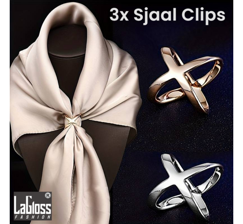 LaGloss LaGloss® 3 STUKS Sjaal Clips - Sjaalringen - Sjaalbinders - Sjaalclips Fashion voor het verbinden van Sjaals - SET 3 Stuks