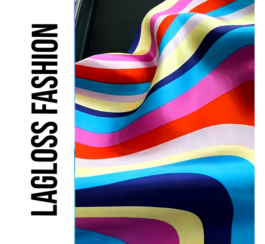 LaGloss® 2 Stuks Vierkante Dames Sjaal Set Satijnlook Blauw en Roze – 60 x 60 cm