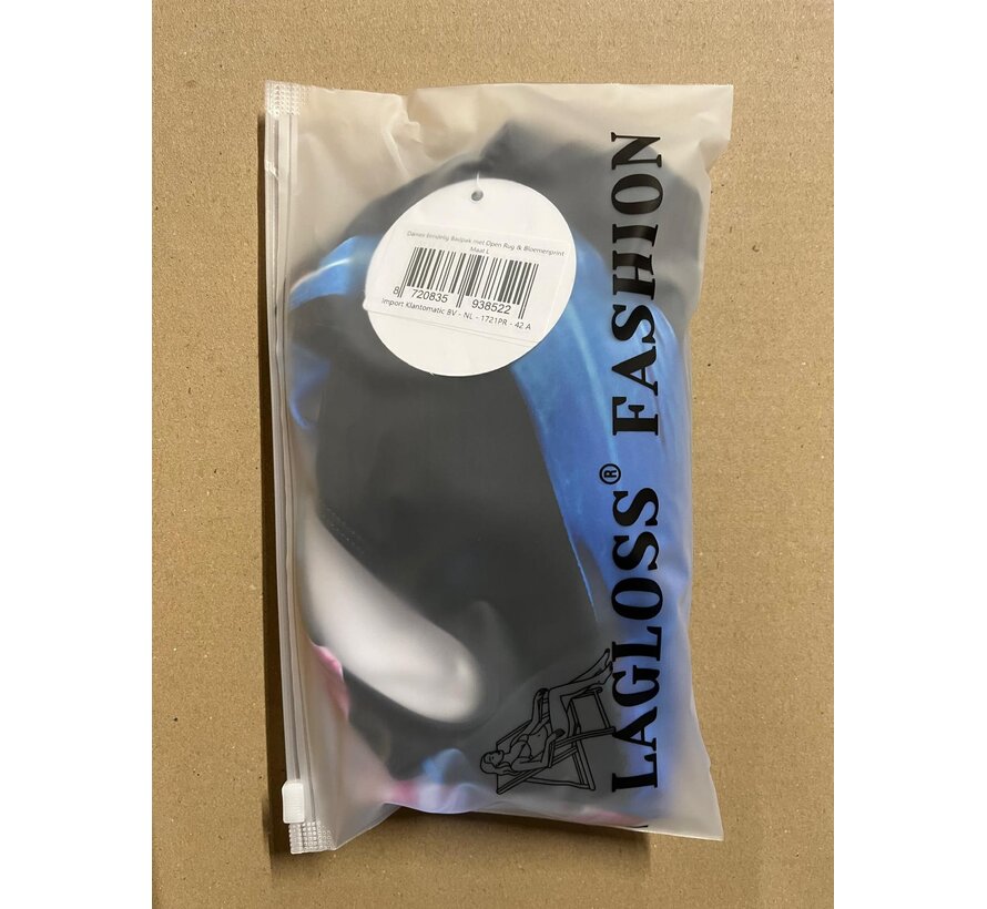 LaGloss® Dames Eendelig Badpak met Open Rug & Bloemenprint – Comfortabele Zomer Strandoutfit - Hoge Stretch Zwemkleding - Maat L