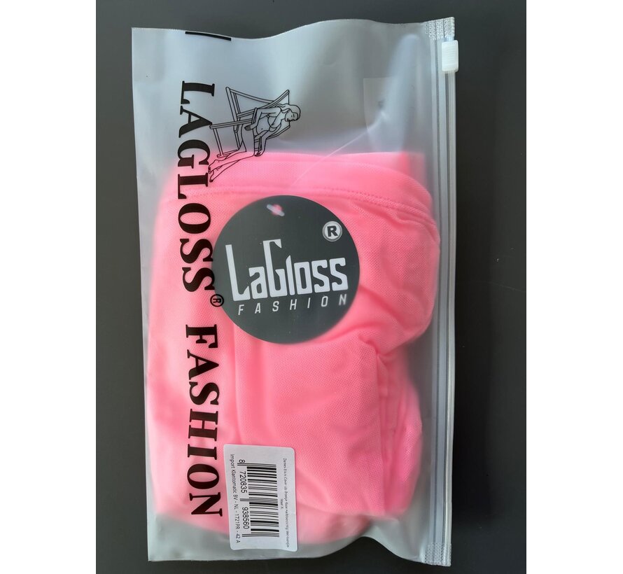 LaGloss® Dames Bikini Cover Up Broekje Roze Halfdoorzichtig Met Koordjes – Zomermode – Beach Fashion – Maat XL