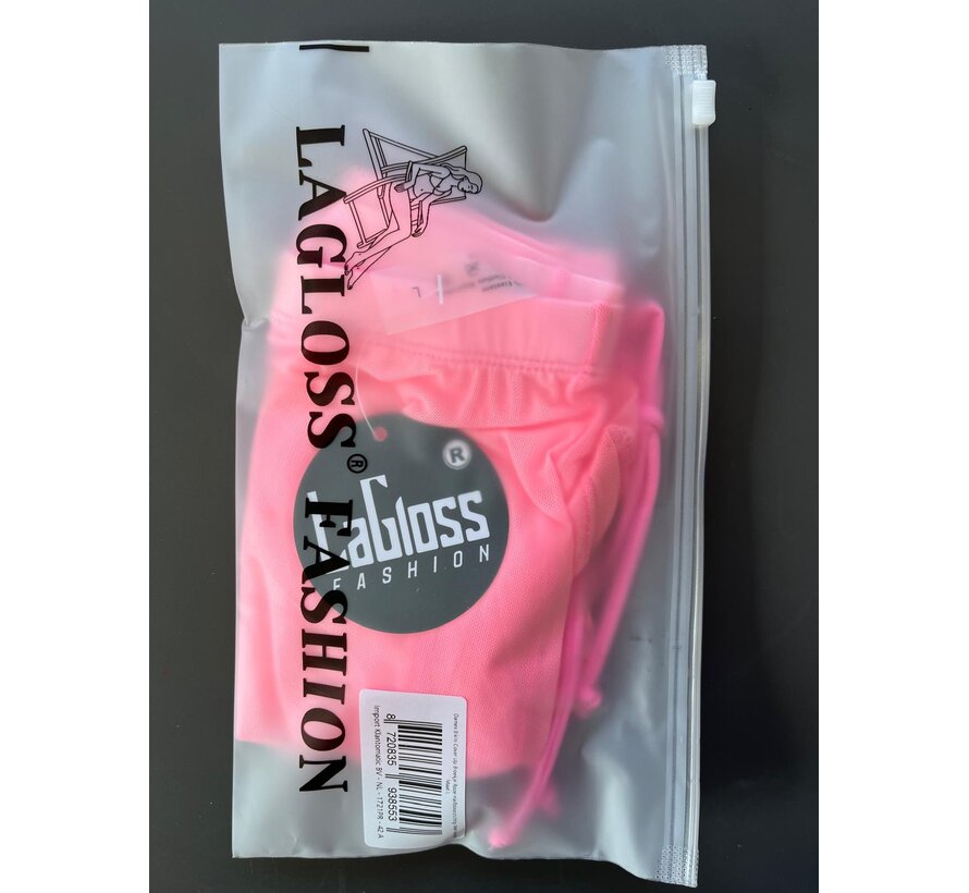 LaGloss® Dames Bikini Cover Up Broekje Roze Halfdoorzichtig Met Koordjes – Zomermode – Beach Fashion – Maat L