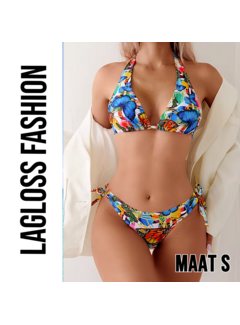 LaGloss 2-Delig Bikini Set Dames met Vlinderprint – Maat S