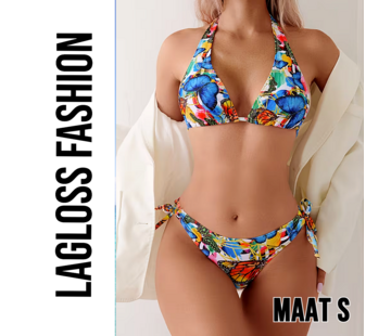 LaGloss 2-Delig Bikini Set Dames met Vlinderprint – Maat S