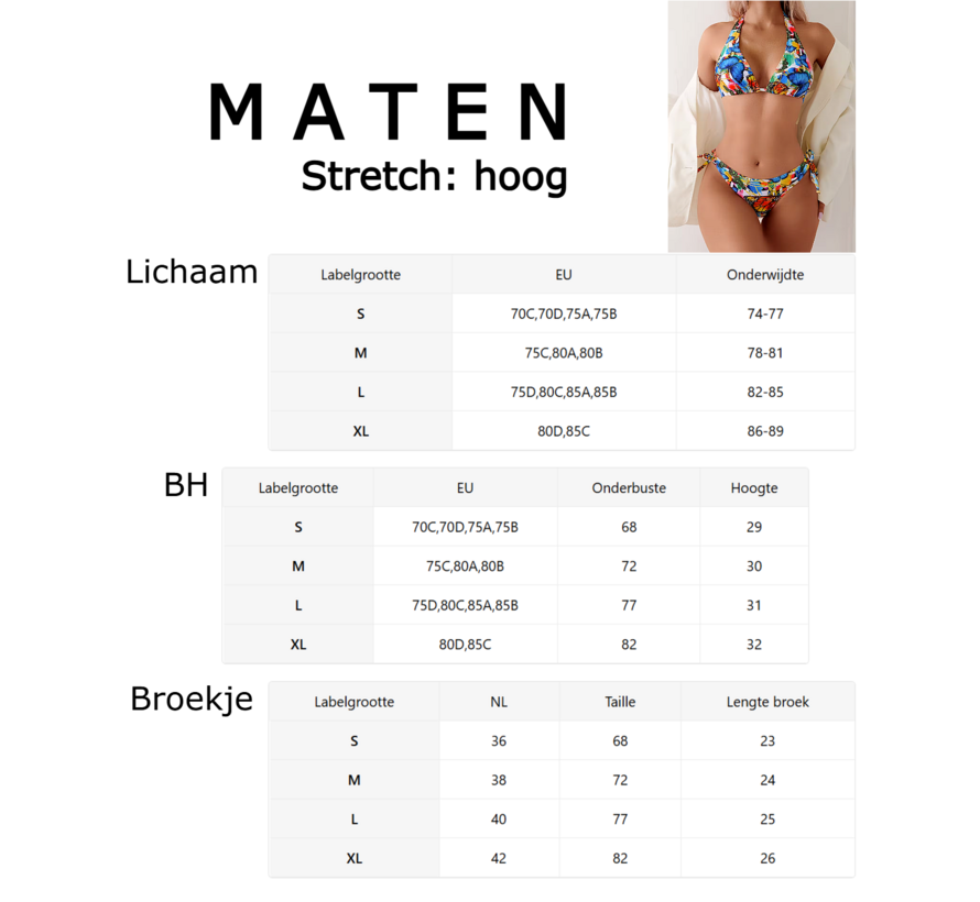 LaGloss® 2-Delig Bikini Set Dames met Vlinderprint – Haltertop – Zomermode – Beach Fashion – Strandmode – Maat L