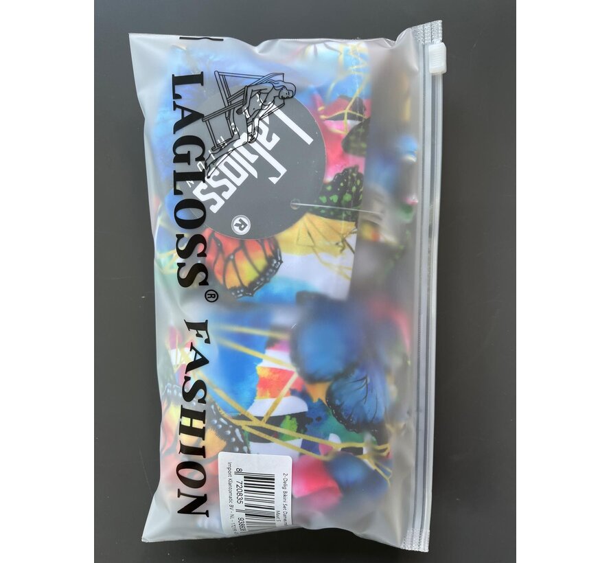 LaGloss® 2-Delig Bikini Set Dames met Vlinderprint – Haltertop – Zomermode – Beach Fashion – Strandmode – Maat S