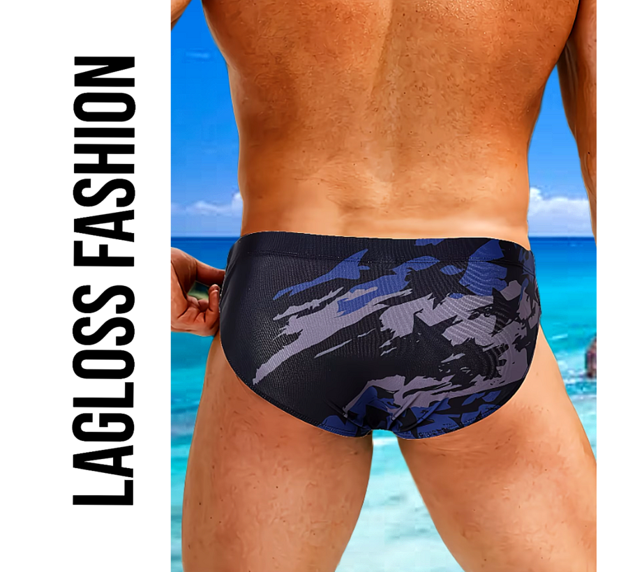 LaGloss® Heren Kleurige Sterren Design Zwemslip Zwembroek - Driehoekig - Sportief - Stretch – Comfortabel - Sneldrogend & Lichtgewicht - Maat M