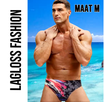 LaGloss Heren Kleurige Sterren Design Zwemslip Zwembroek - Maat M