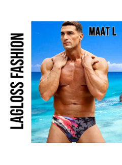 LaGloss Heren Kleurige Sterren Design Zwemslip Zwembroek - Maat L