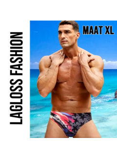 LaGloss Heren Kleurige Sterren Design Zwemslip Zwembroek - Maat XL