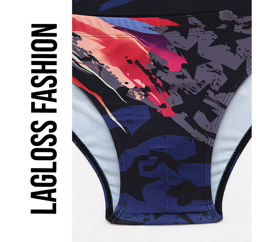 LaGloss® Heren Kleurige Sterren Design Zwemslip Zwembroek - Driehoekig - Sportief - Stretch – Comfortabel - Sneldrogend & Lichtgewicht - Maat XXL