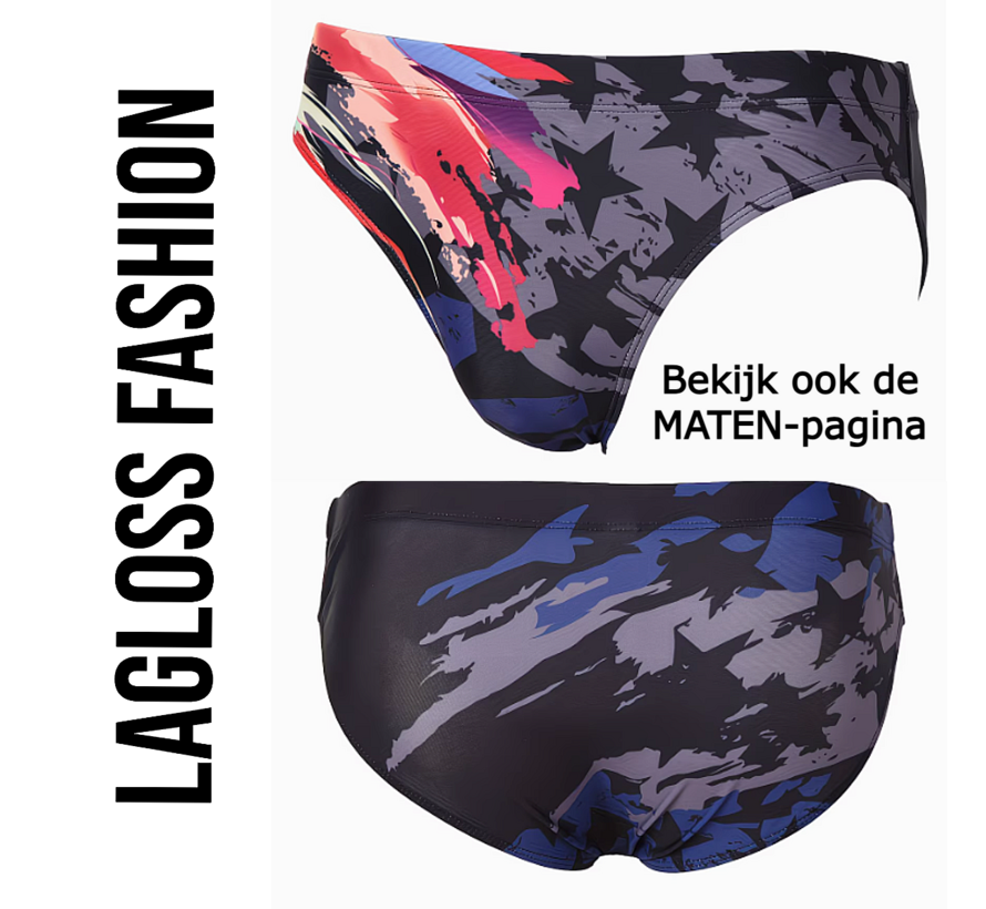 LaGloss® Heren Kleurige Sterren Design Zwemslip Zwembroek - Driehoekig - Sportief - Stretch – Comfortabel - Sneldrogend & Lichtgewicht - Maat XXL