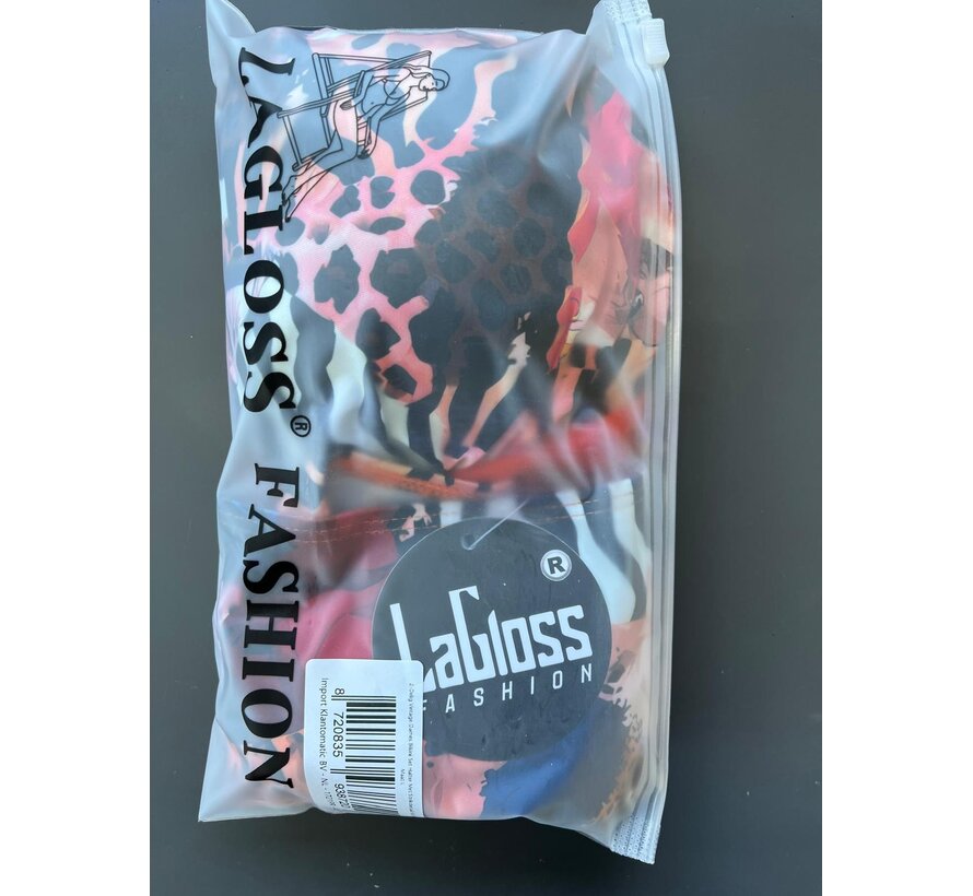 LaGloss® 2-Delig Vintage Bikini Set Dames Halter Bikini Met Strikdetail & Oranje Accenten – Zomermode – Beach Fashion – Strandmode – Maat L