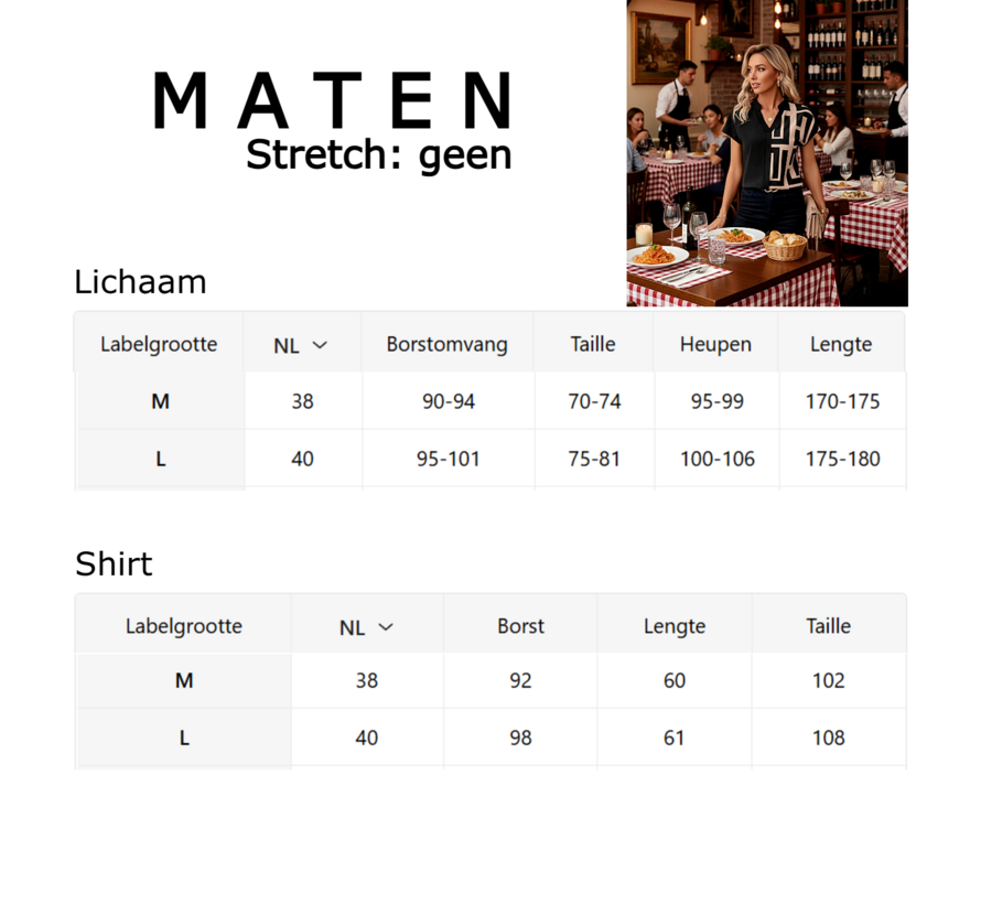 LaGloss® Zwarte/Lichtbruine Dames Shirt Met Geometrische Blokken - V-Hals - Patchworkprint - Losvallende Blouse – Maat M