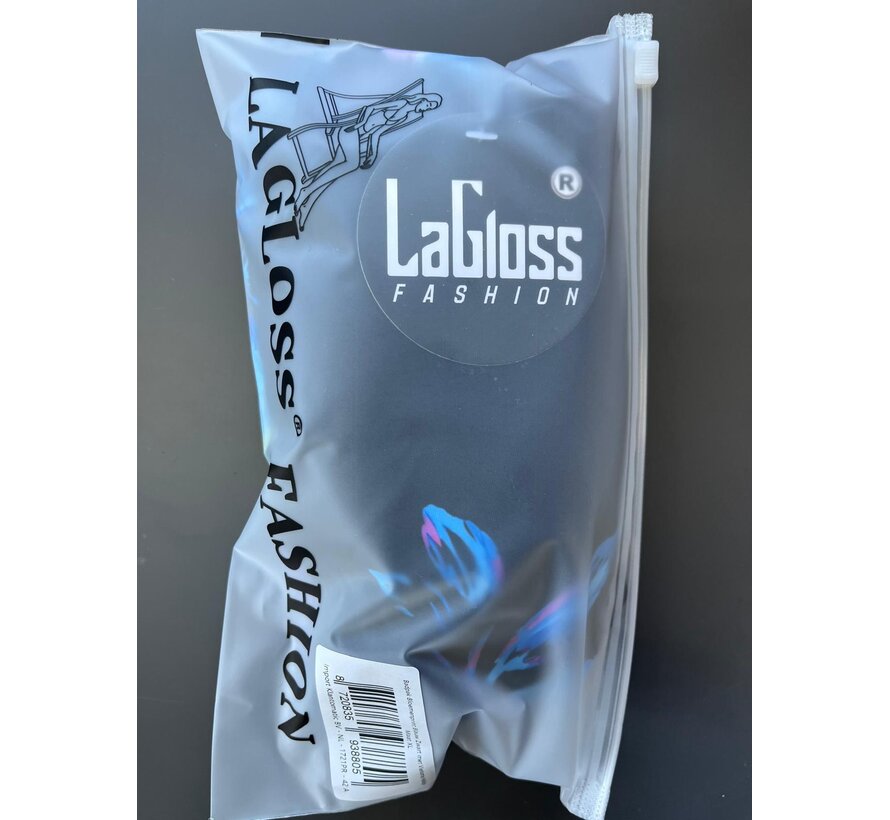 LaGloss® Dames Badpak Bloemenprint Blauw Zwart met Vierkante Halslijn – Zwempak – Beach Fashion – Strandmode – Zomer/Lente – Maat XL