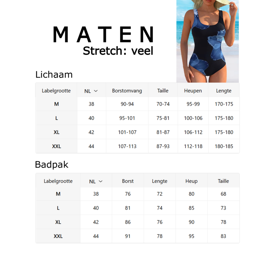 LaGloss® Dames Badpak Zwart met Blauwe Bloemenprint Hibiscusprint – Modern – Eendelig Zwempak - Zomermode – Beach Fashion – Maat M