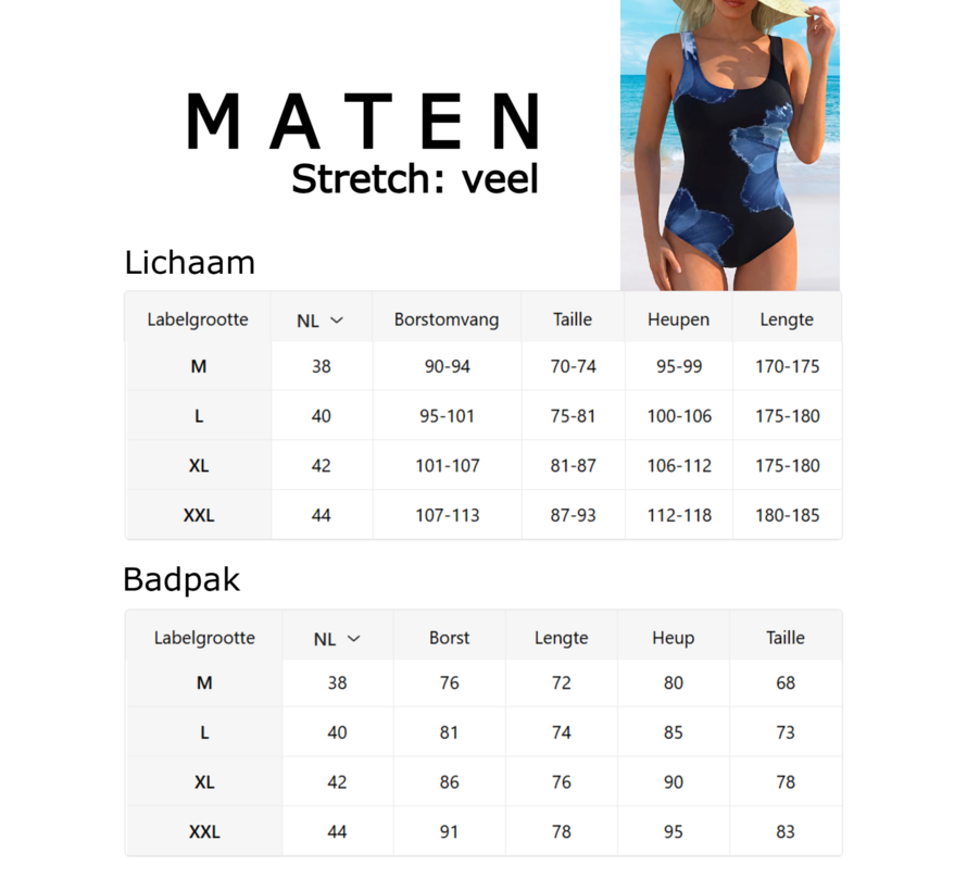 LaGloss® Dames Badpak Zwart met Blauwe Bloemenprint Hibiscusprint – Modern – Eendelig Zwempak - Zomermode – Beach Fashion – Maat L