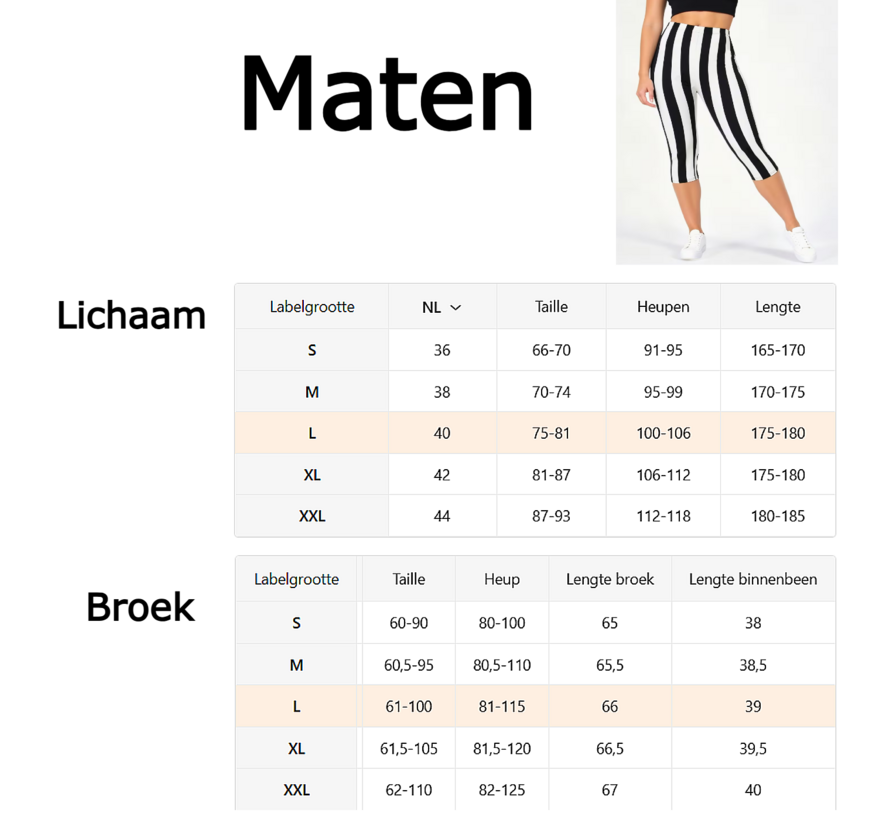 LaGloss® Dames 3/4 Yoga Legging Met Hoge Taille Zwart & Wit Gestreept – Hoge Stretch Sportlegging – Comfortabele Gym & Yoga Broek – Maat M