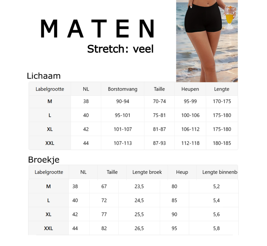 LaGloss® Afslankende Dames Zwembroek Zwart – Hoog Taille Badmode Short – Maat XL