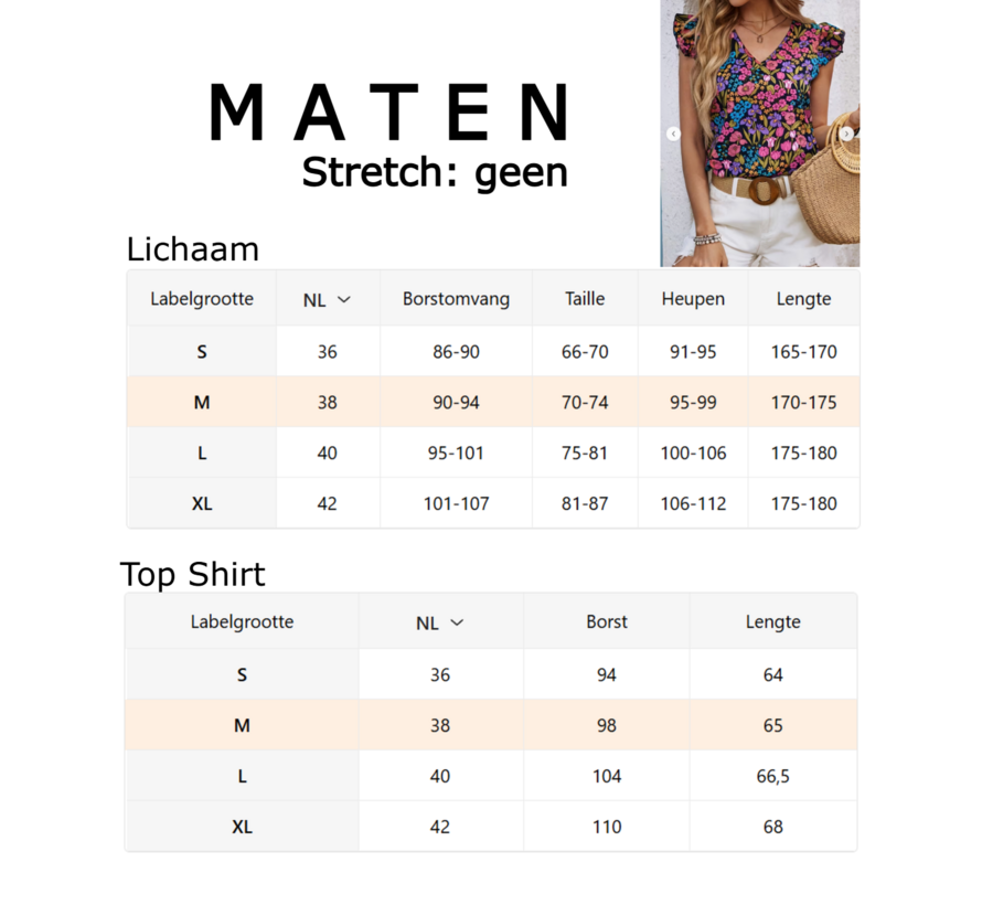 LaGloss® Elegante Dames Gebloemde Blouse met Bloemenprint en V-Hals – Zomertop – Lente/Zomer – Comfortabel – Maat S