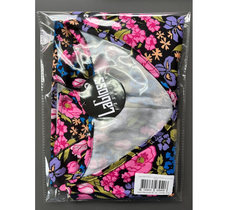 LaGloss® Elegante Dames Gebloemde Blouse met Bloemenprint en V-Hals – Zomertop – Lente/Zomer – Comfortabel – Maat M