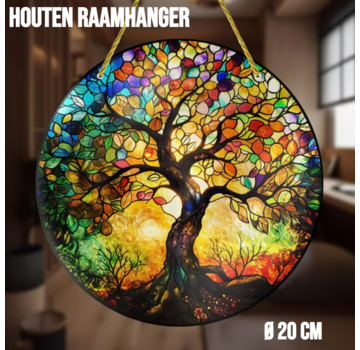 Allernieuwste.nl Houten Raamhanger Raamdecoratie Oude Levensboom 2 - 20 cm