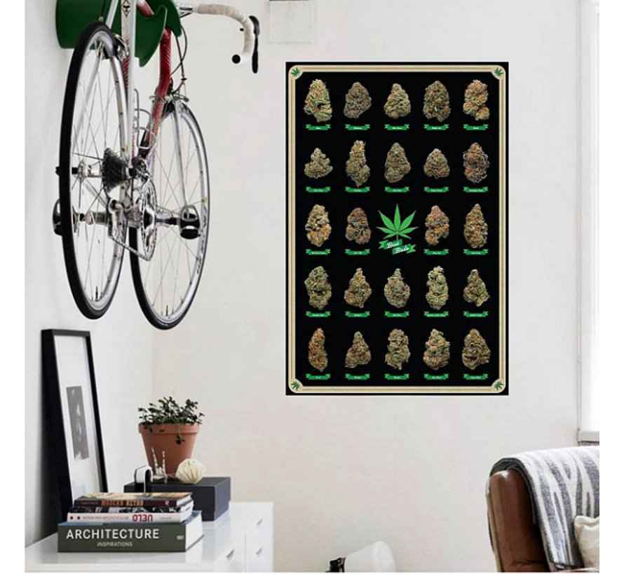 Canvas Schilderij De beste Bloemtoppen Wiet Knoppen - Cannabisposter-print - Kleur - 50 x 70 cm