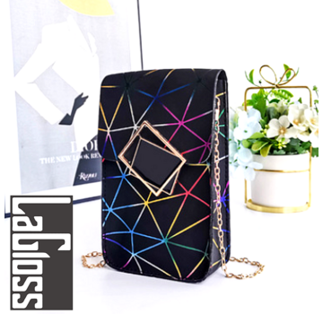 LaGloss® Lagloss Fashion Bag Tas Mode Zwart-Multicolor - Mobiele Telefoon Tas - Type Lil Bag - Smartphone SchouderTas - 19x11x4.5 cm