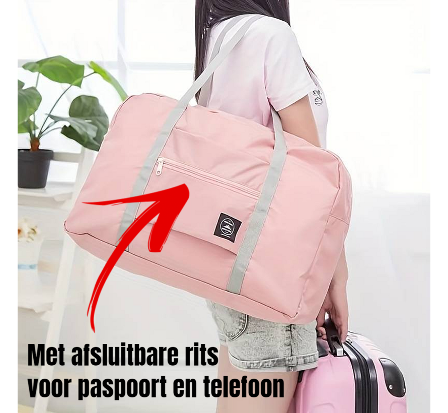 2 Stuks Opvouwbare Reistas Weekendtas Op Koffer Standtas Reis Tas Handbaggage Opbergtas Sporttas - 46 x 30 x 14 cm Kleur Groen %%