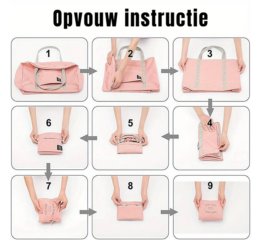 Opvouwbare Reistas Weekendtas Op Koffer Standtas Reis Tas Handbaggage Opbergtas Sporttas - 46 x 30 x 14 cm Kleur Groen