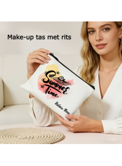 LaGloss Zomerse Toilettas Make-up Tas Beige met Rits**