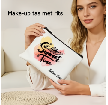 LaGloss Zomerse Toilettas Make-up Tas Beige met Rits**