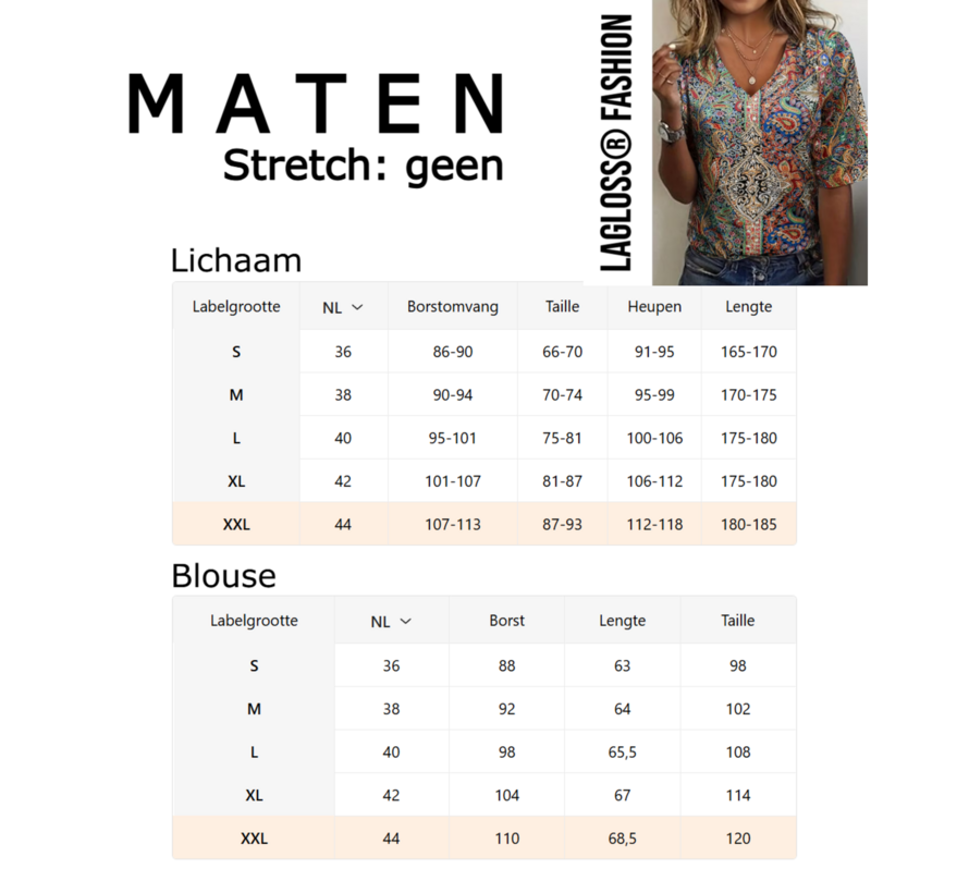 LaGloss® Dames Paisley-Print Blouse met V-Hals en Middellange Mouwen – Elegante Losse Zomertop – Satijnachtige Stof en Korte Mouwen – Casual Chic – Maat M