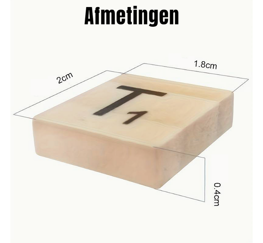 125 STUKS Houten Scrabble Letters met Letterwaarde - Alfabet Spel Letters Hout