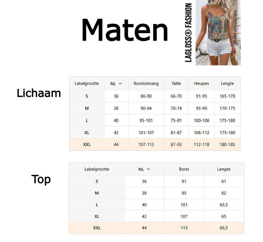 LaGloss® Paisley Top Dames Mouwloos – Tanktop Bohemian Zomertop met V-Hals – Luchtig & Elegant – Maat XL