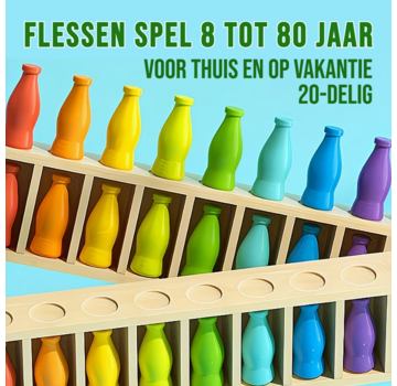 Allernieuwste.nl® Geheugen- en Logica Flessen Spel met 20 Gekleurde Flesjes