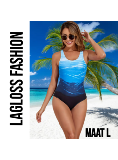 LaGloss Eendelig Oceaan Blauw Gradient Badpak Dames – Maat L